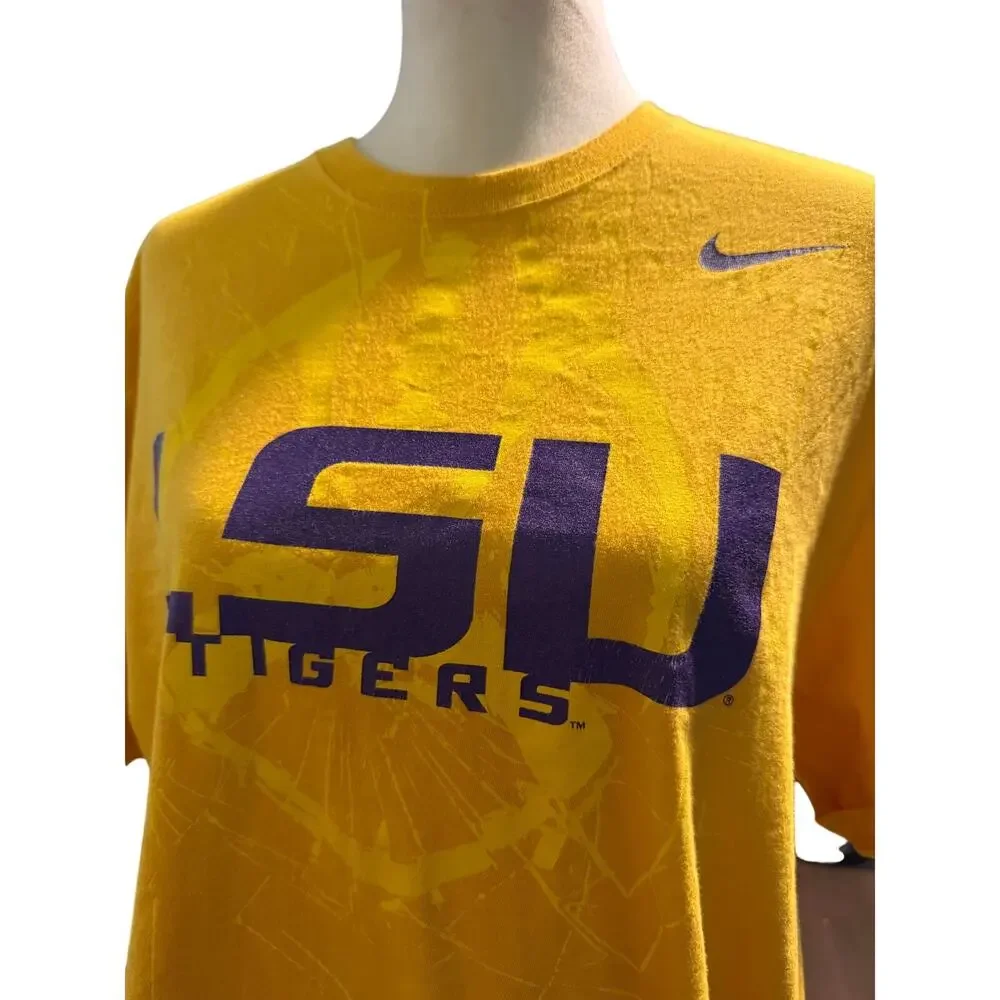 Nike LSU Tigers Distressed Graphic Tee, Gold & Purple, Big and Tall 2XL